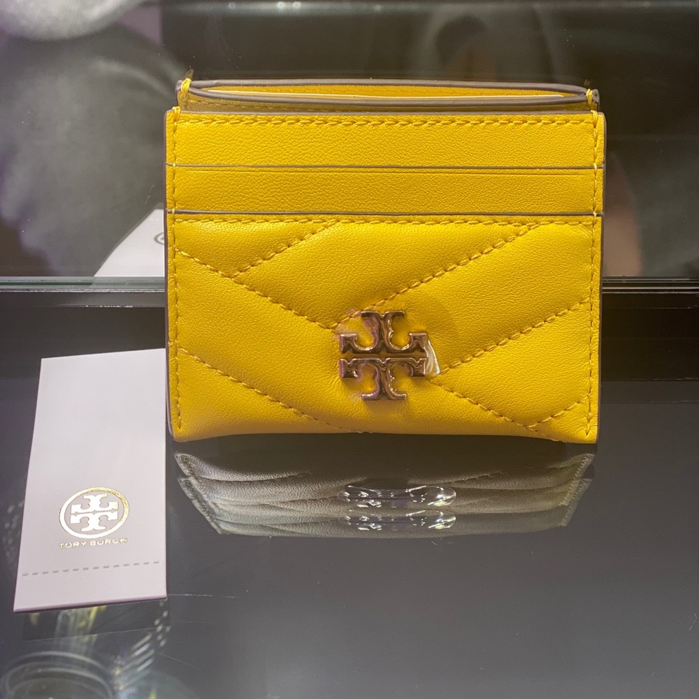 NEW! Tory Burch Kira Chevron Card Case in Limone - Picture 4 of 7